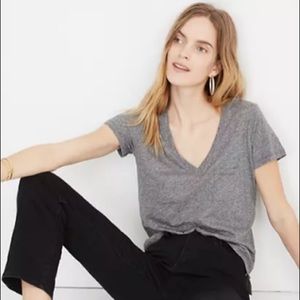 Madewell Whisper Cotton V-Neck Pocket Tee